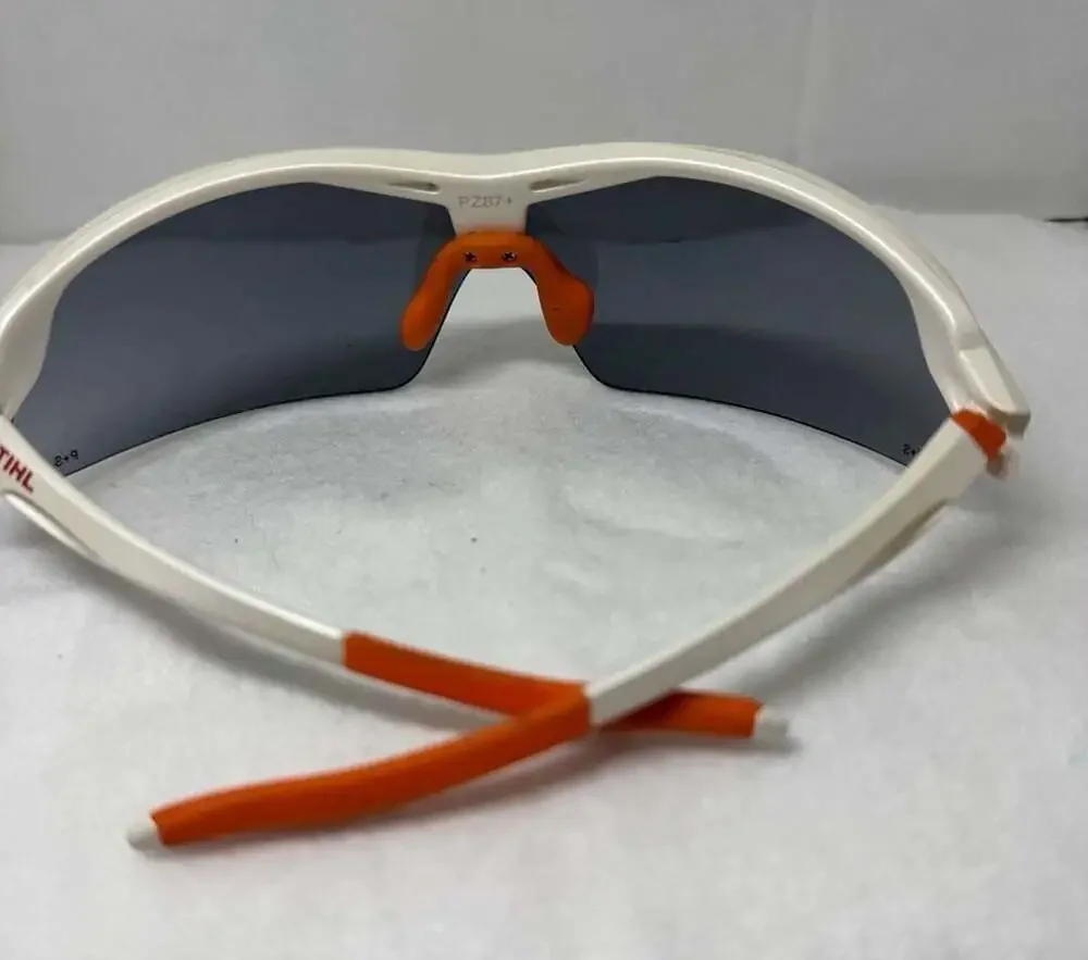 STIHL  Sport Protective Safety Glasses with White Frame and Silver Mirror Lens